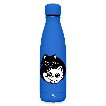 Ying Yang Kawaii Chats Icône - Bouteille isotherme SOFT TOUCH 500 ml - bleu roi - Devant
