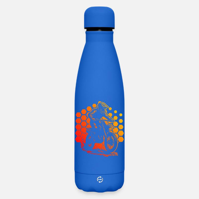 Conception compacte du motocross - Bouteille isotherme SOFT TOUCH 500 ml - bleu roi