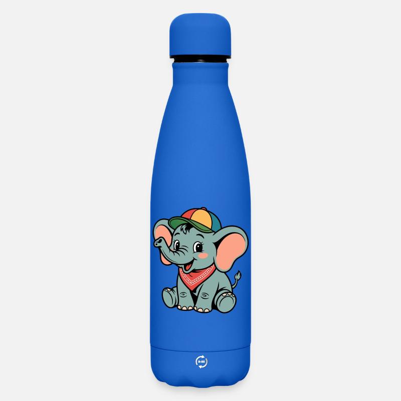 Éléphant coloré avec bandana - Bouteille isotherme SOFT TOUCH 500 ml - bleu roi