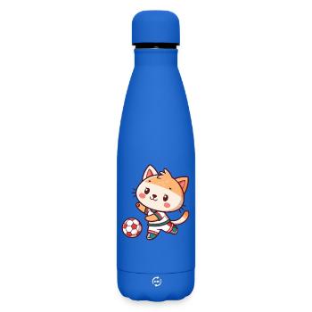 Katzenlieber Fußballspieler - Matte Thermosflasche 500 ml - Königsblau - Vorne