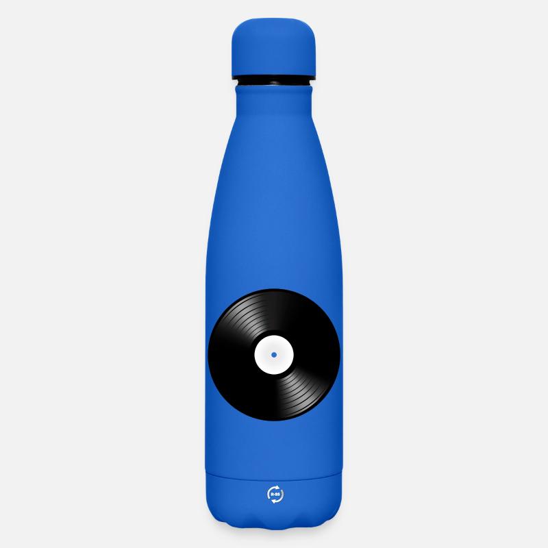 vinyl gramophone record disc turntable DJ - Matte Insulated Water Bottle 500 ml - royal blue