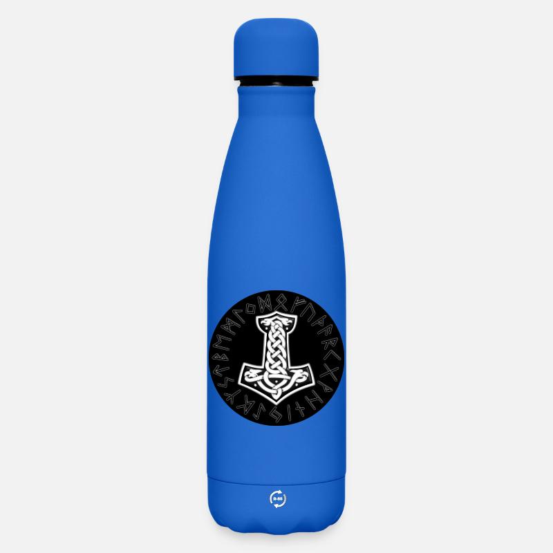 Mjölnir Celtique Nœud Runique - Bouteille isotherme SOFT TOUCH 500 ml - bleu roi