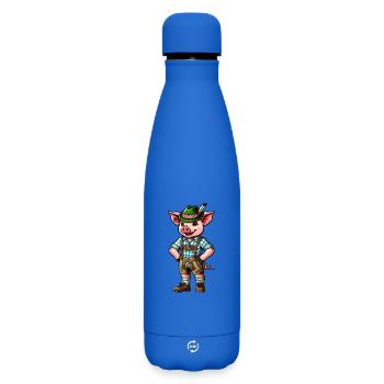 Bavarian Pig - Matte Insulated Water Bottle 500 ml - royal blue - Front