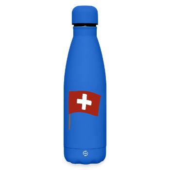 Swiss Cross Flag Design for Apparel - Matte Insulated Water Bottle 500 ml - royal blue - Front