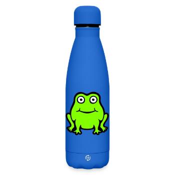 Frog Toad Smiles Funny Comic Happy Cute - Matte Insulated Water Bottle 500 ml - royal blue - Front