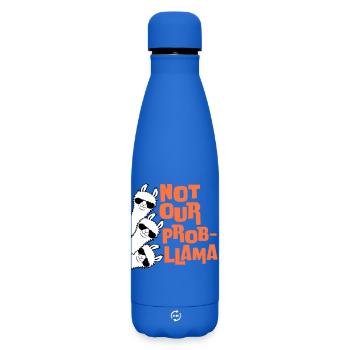 Not our Problama 3 Lamas Freunde Team Sonnenbrille - Matte Thermosflasche 500 ml - Königsblau - Vorne