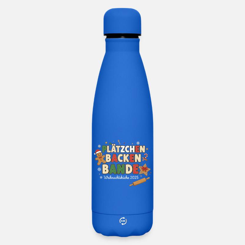 Plätzchen Backen Bande – Weihnachtsküche 2025 - Matte Thermosflasche 500 ml - Königsblau