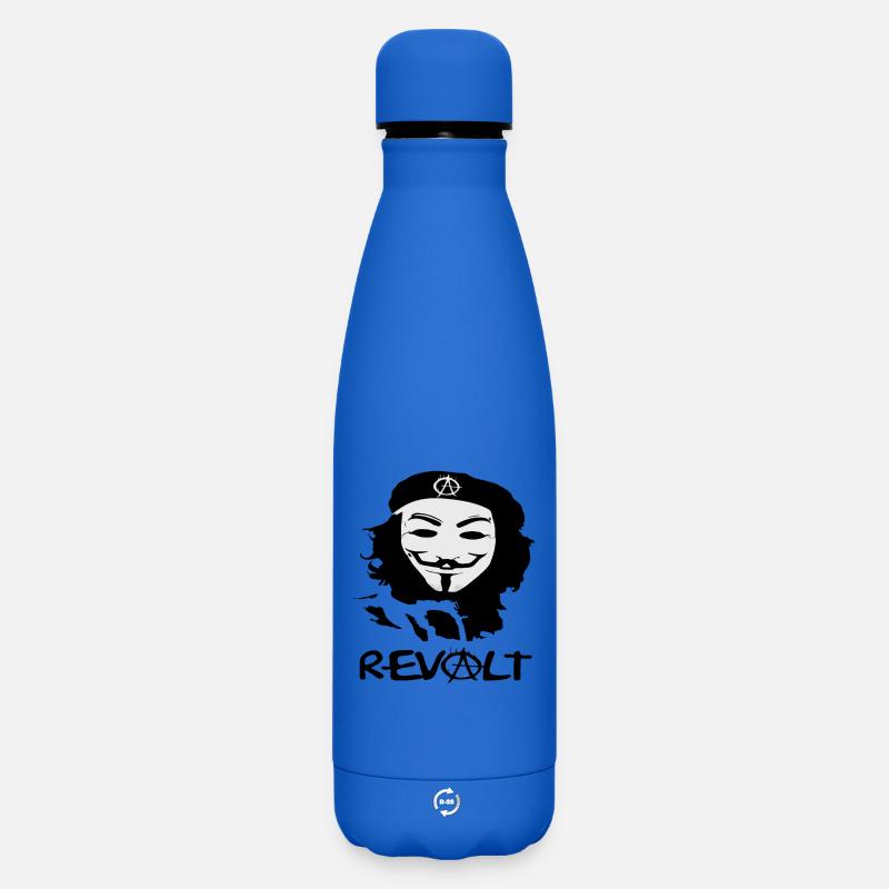 Masked Anarchy Silhouette - Matte Insulated Water Bottle 500 ml - royal blue