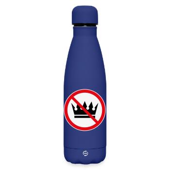 No Kings! (Protest Design / 3C) - Matte Insulated Water Bottle 500 ml - dark blue  - Front