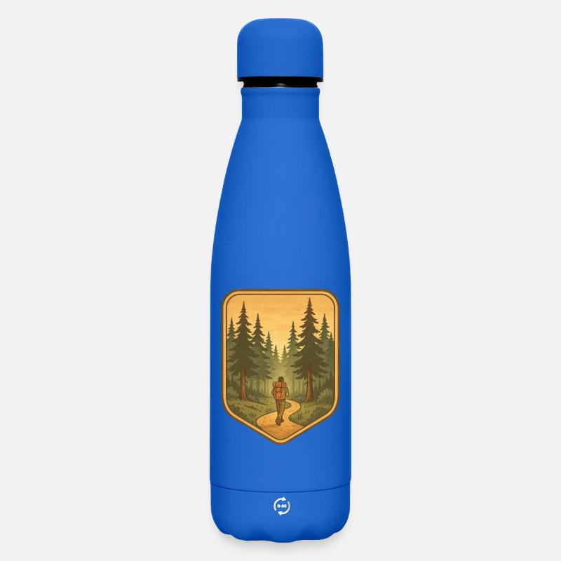 Dans la forêt - Bouteille isotherme SOFT TOUCH 500 ml - bleu roi