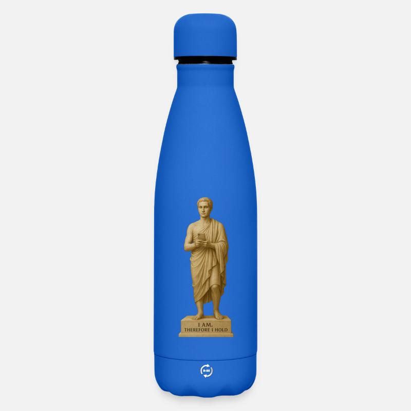 Statue antique avec motif smartphone - Bouteille isotherme SOFT TOUCH 500 ml - bleu roi