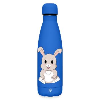 Lapin mignon kawaii - Bouteille isotherme SOFT TOUCH 500 ml - bleu roi - Devant