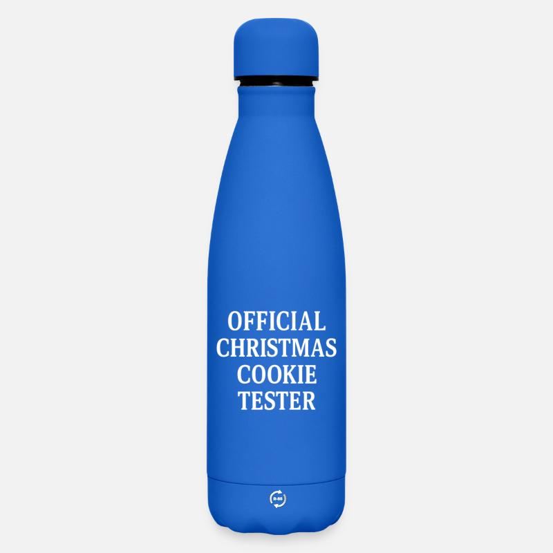 Testeur officiel de biscuits de Noël - Bouteille isotherme SOFT TOUCH 500 ml - bleu roi