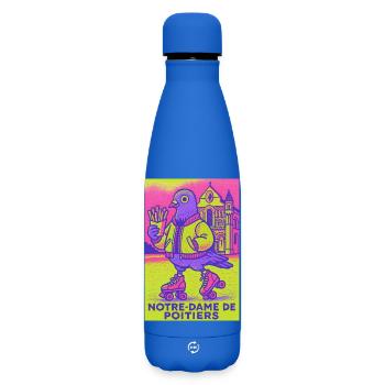 Neon_Pigeon_Roller-Skater - Matte Thermosflasche 500 ml - Königsblau - Vorne