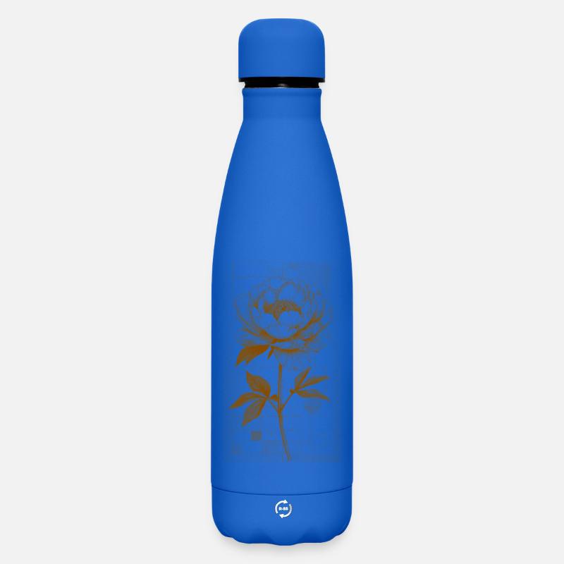 Fleur d’or dans cadre en treillis - Bouteille isotherme SOFT TOUCH 500 ml - bleu roi