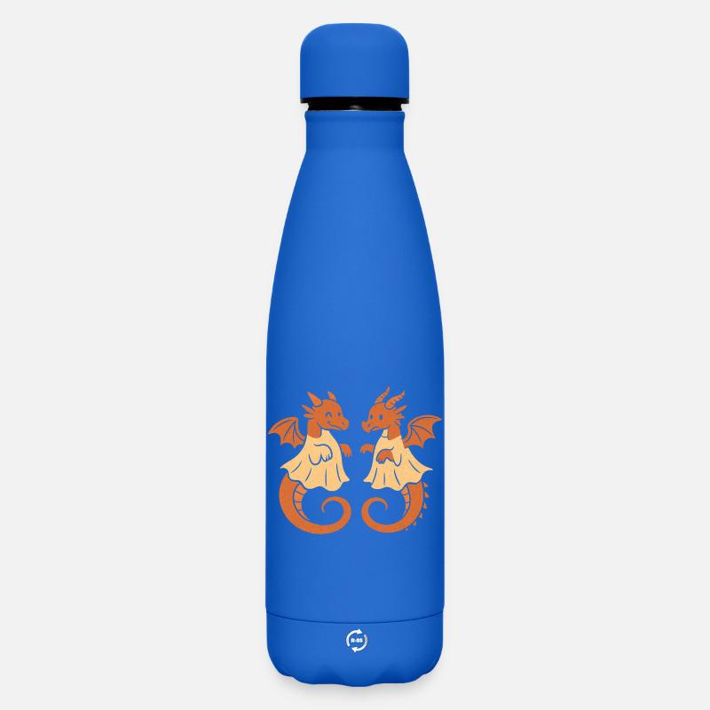 Duo de dragons jumeaux - Bouteille isotherme SOFT TOUCH 500 ml - bleu roi