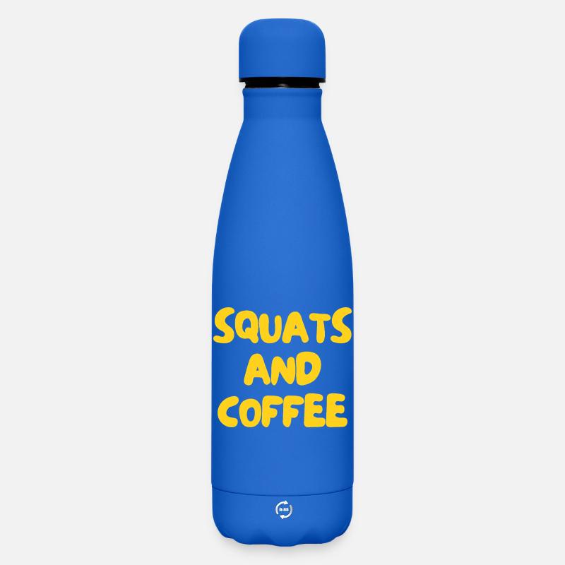 Squats et café - Bouteille isotherme SOFT TOUCH 500 ml - bleu roi