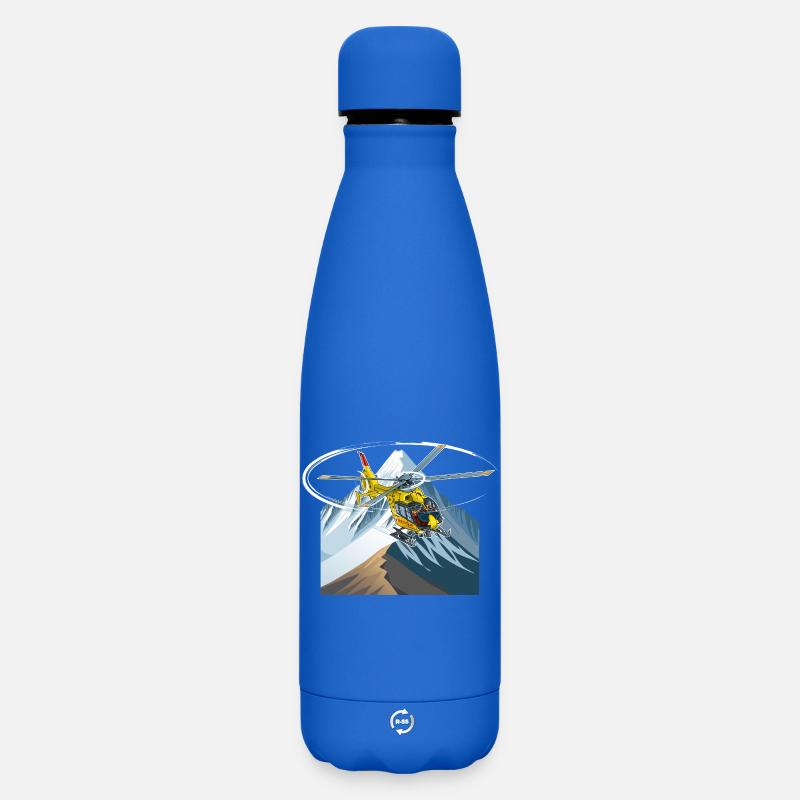 Hélicoptère en approche - Bouteille isotherme SOFT TOUCH 500 ml - bleu roi