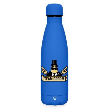Teambräutigam (Junggesellenabschied mit dem Zeigen 3C) - Matte Thermosflasche 500 ml - Königsblau - Vorne