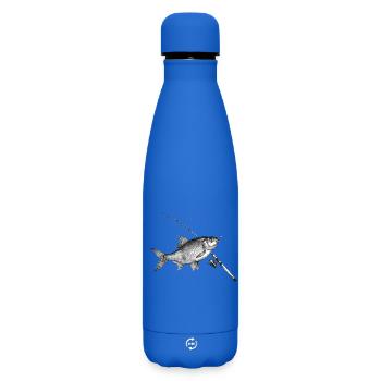 Rotauge Plötze Fisch Rute Angeln Ink - Matte Thermosflasche 500 ml - Königsblau - Vorne