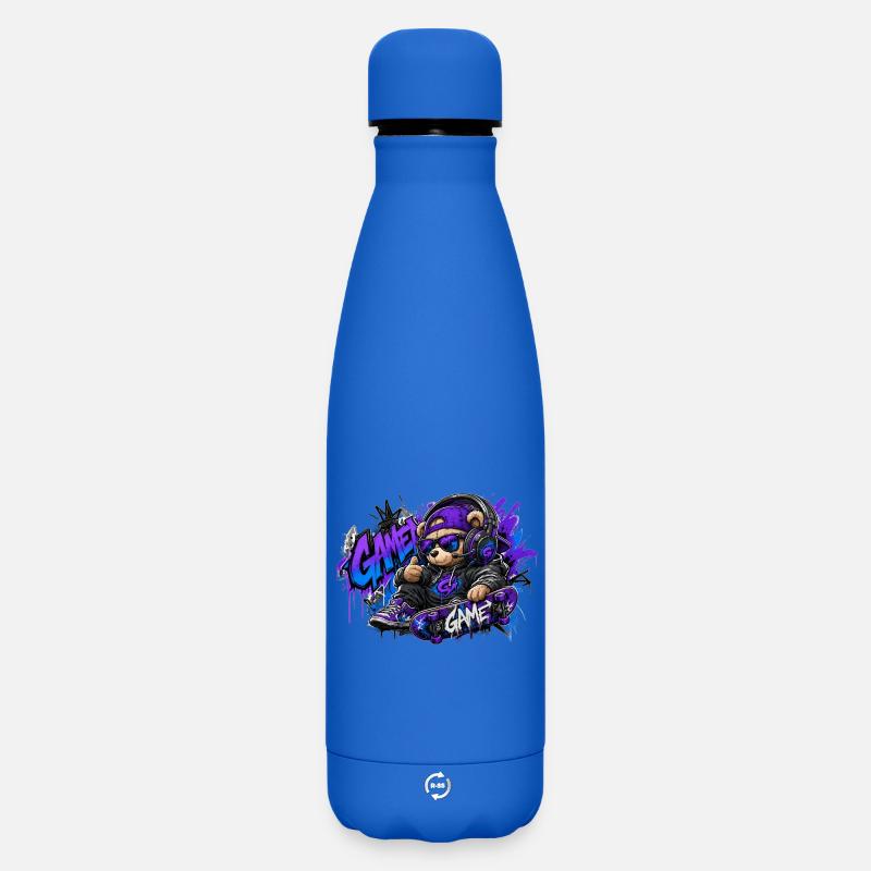 Game Bear Skate Graffiti - Matte Insulated Water Bottle 500 ml - royal blue
