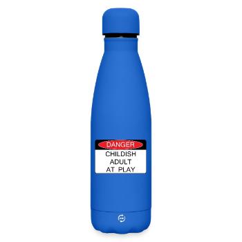 Childish adult at play - Matte Insulated Water Bottle 500 ml - royal blue - Front