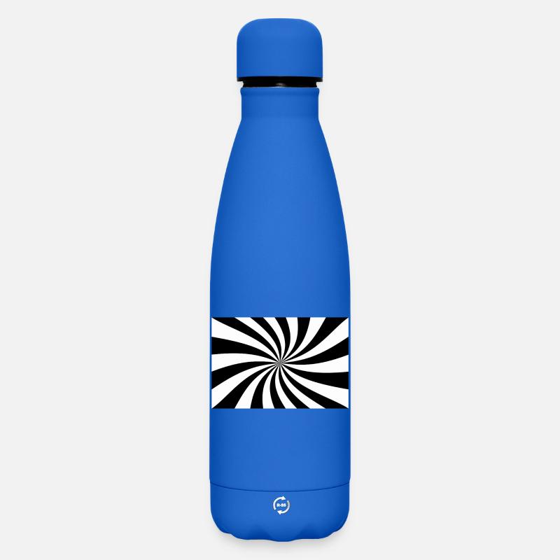Spirale Noir et Blanc hypnotique - Bouteille isotherme SOFT TOUCH 500 ml - bleu roi