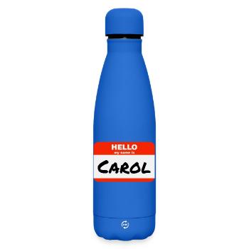 Bonjour mon nom est Carol Étiquette Étiquette - Bouteille isotherme SOFT TOUCH 500 ml - bleu roi - Devant