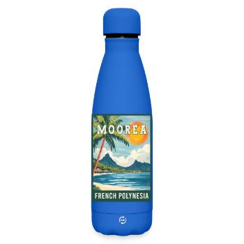 Explorez les Moorea tropicaux en Polynésie française - Bouteille isotherme SOFT TOUCH 500 ml - bleu roi - Devant