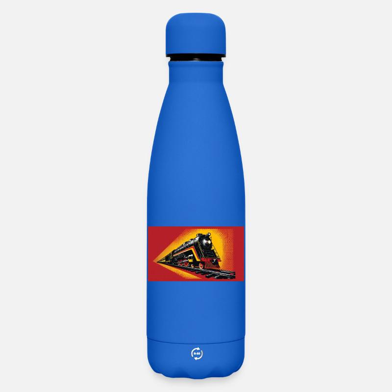 Zug 1 2 - Matte Panorama Thermosflasche 500 ml - Königsblau