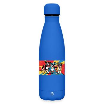 Drôles de chiens « Playtime » - Bouteille isotherme SOFT TOUCH 500 ml - bleu roi - Devant