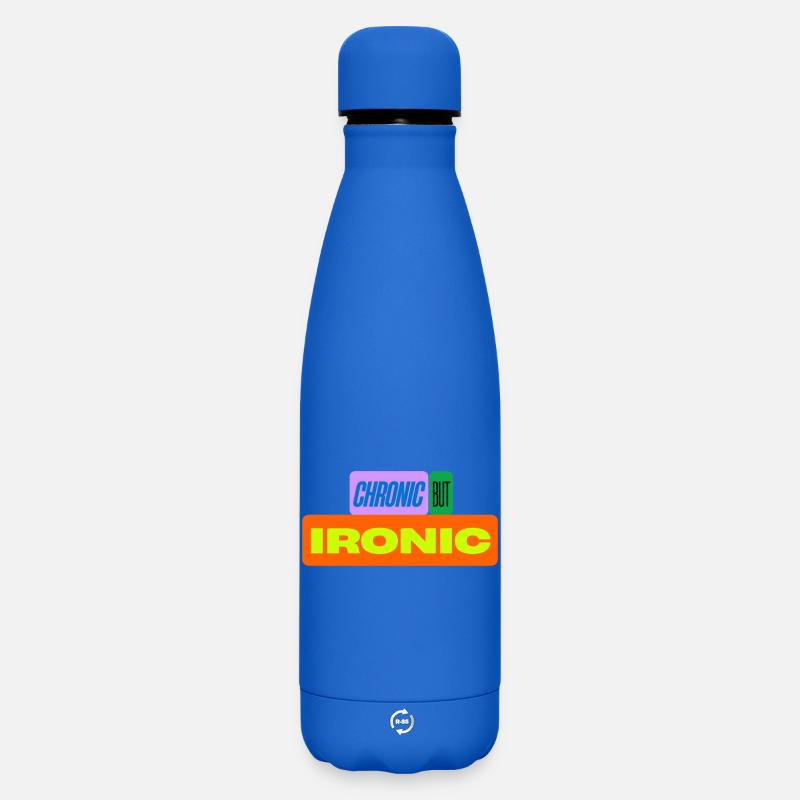 Chronisch, aber ironisch - Matte Thermosflasche 500 ml - Königsblau