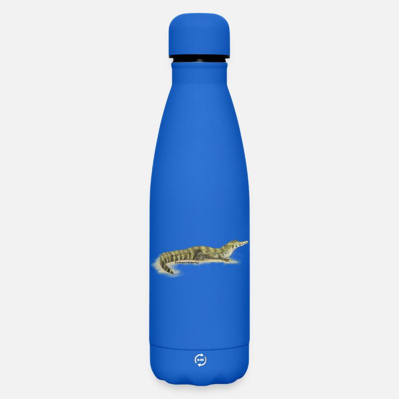 Baba (Caiman crocodilus) - Bouteille isotherme SOFT TOUCH 500 ml - bleu roi