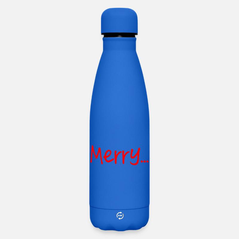 Rouge Joyeux Script Sur Noir - Bouteille isotherme SOFT TOUCH 500 ml - bleu roi
