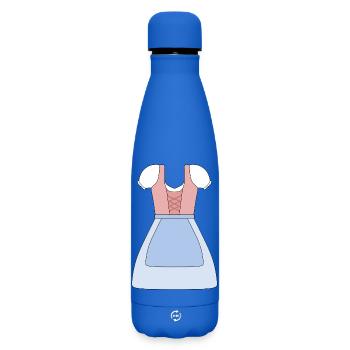 Traditional Bavarian Dirndl Dress Design - Matte Insulated Water Bottle 500 ml - royal blue - Front