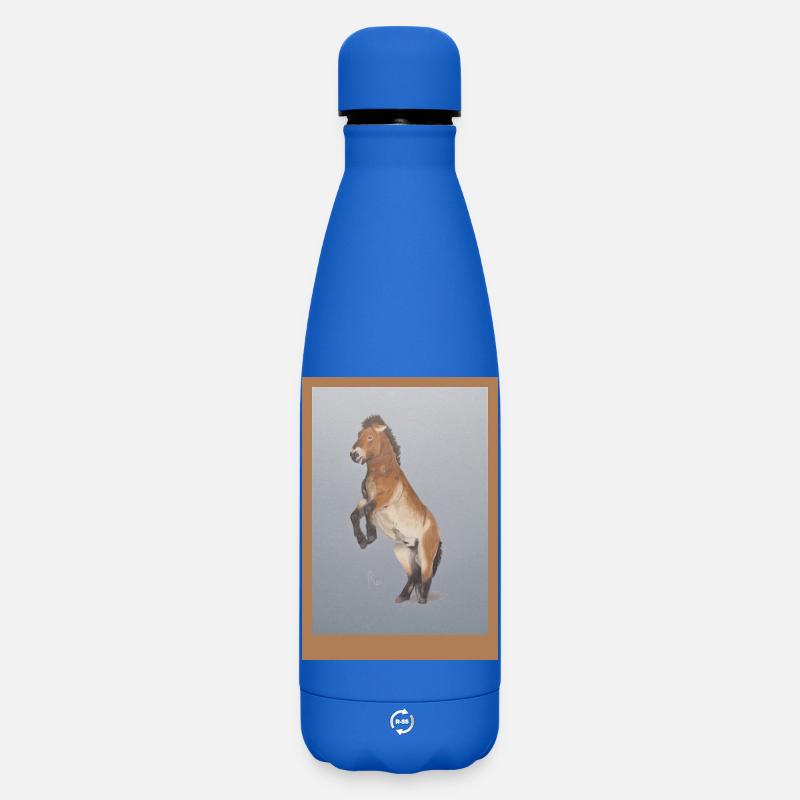 Hochreitendes Pferd - Matte Thermosflasche 500 ml - Königsblau