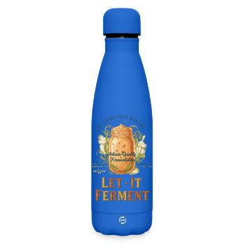 Boulanger au pain au levain : laissez-le fermenter - Bouteille isotherme SOFT TOUCH 500 ml - bleu roi - Devant
