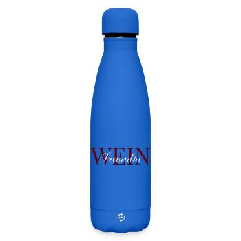 Amateur de vin, rouge et blanc - Bouteille isotherme SOFT TOUCH 500 ml - bleu roi - Devant