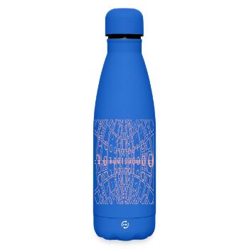 Binärcode Abstrakt (rosa) - Matte Thermosflasche 500 ml - Königsblau - Vorne