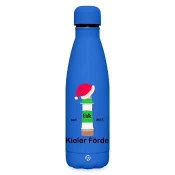 Weihnachten, Ostsee, Kieler Förde, Leuchtturm Bülk - Matte Thermosflasche 500 ml - Königsblau - Vorne