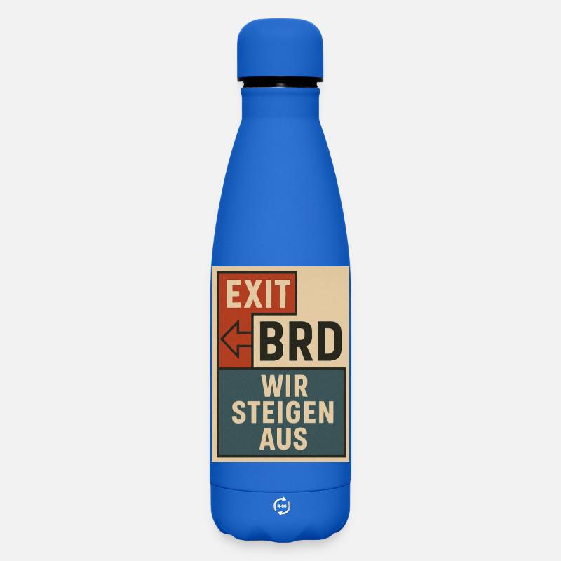 Vintage Protest Poster Block Typography - Matte Insulated Water Bottle 500 ml - royal blue