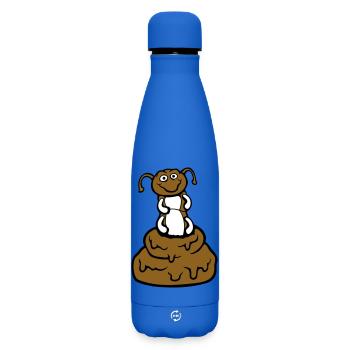 Lustige Raupe Scheiße Kothaufen Haufen Ekel Kacke - Matte Thermosflasche 500 ml - Königsblau - Vorne