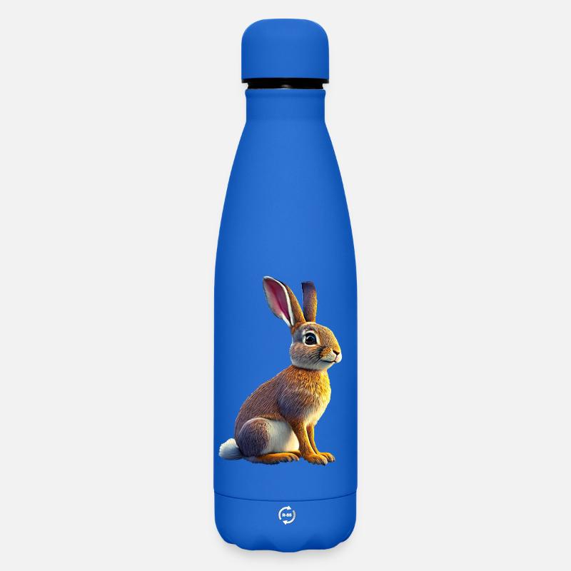 Hase-Feldhase - Matte Thermosflasche 500 ml - Königsblau