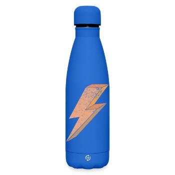 Lightning symbol in warm orange 3D - Matte Insulated Water Bottle 500 ml - royal blue - Front