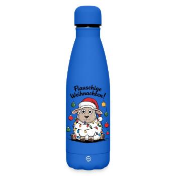 Mouton Berger de Noël duveteux drôle - Bouteille isotherme SOFT TOUCH 500 ml - bleu roi - Devant