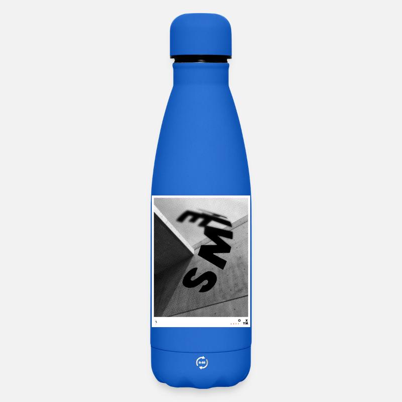 Schwarzweiß Perspektive Typografie - Matte Thermosflasche 500 ml - Königsblau