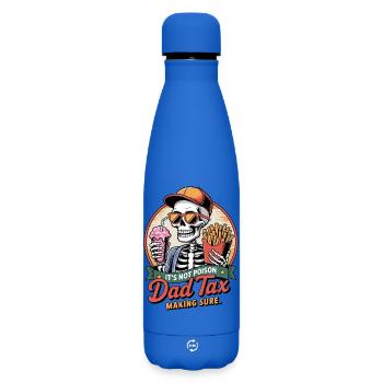 Lustige Skelett Papa Steuer - Matte Thermosflasche 500 ml - Königsblau - Vorne