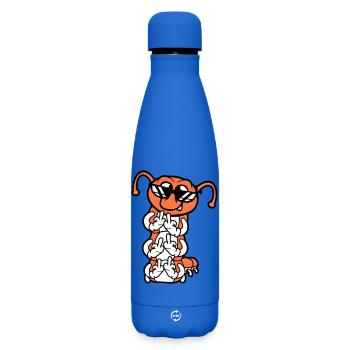 Caterpillar Middle Finger Insult Sunglasses Cool - Matte Insulated Water Bottle 500 ml - royal blue - Front