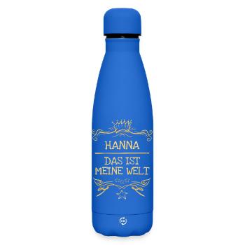 Hanna als Maedchenname - Matte Thermosflasche 500 ml - Königsblau - Vorne