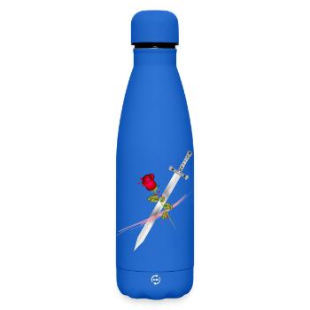 Épée à la rose – Puissance symbolique et élégance - Bouteille isotherme SOFT TOUCH 500 ml - bleu roi - Devant